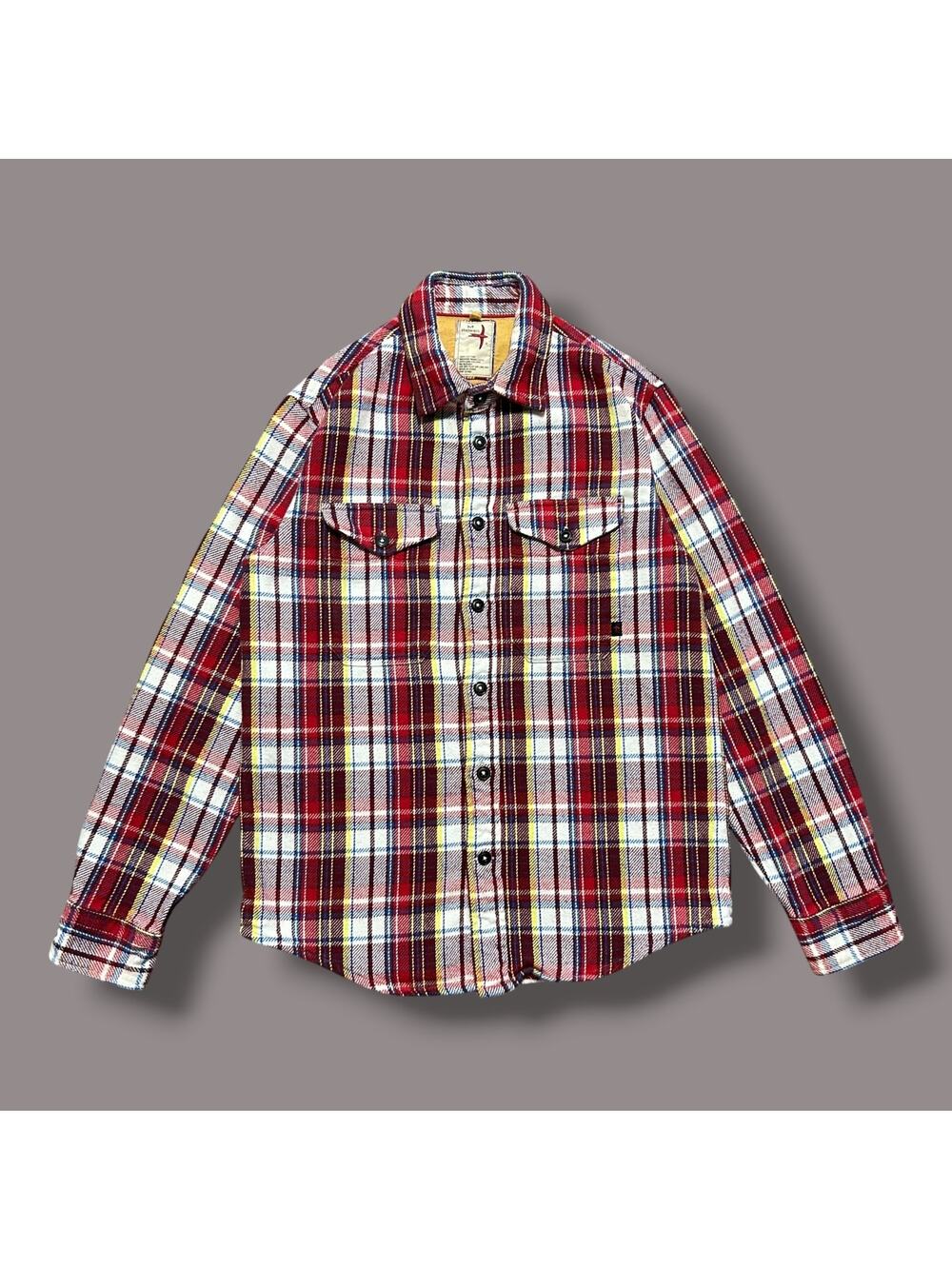 Relwen Blanket Brushed Flannel Shirt Long Sleeve Button Up Cotton Medium Red